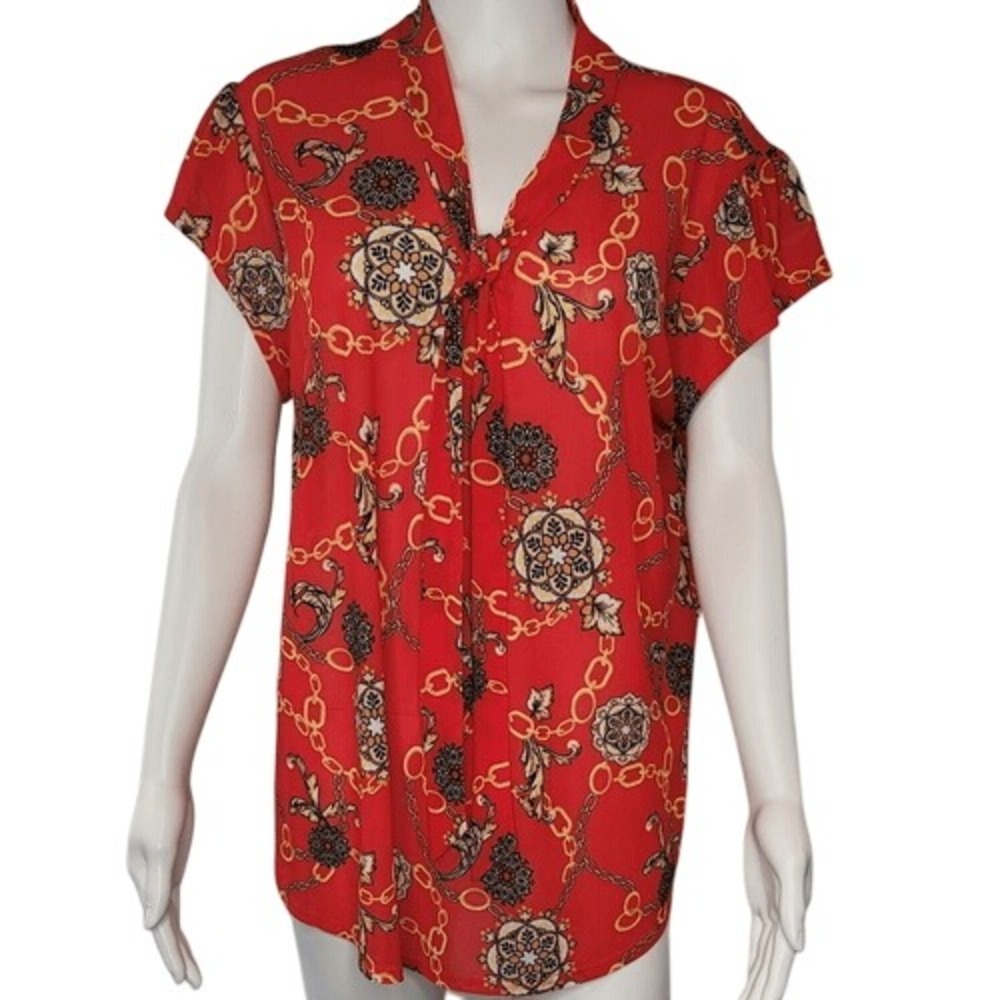 Siren Lily‎ Red Tie Front Top